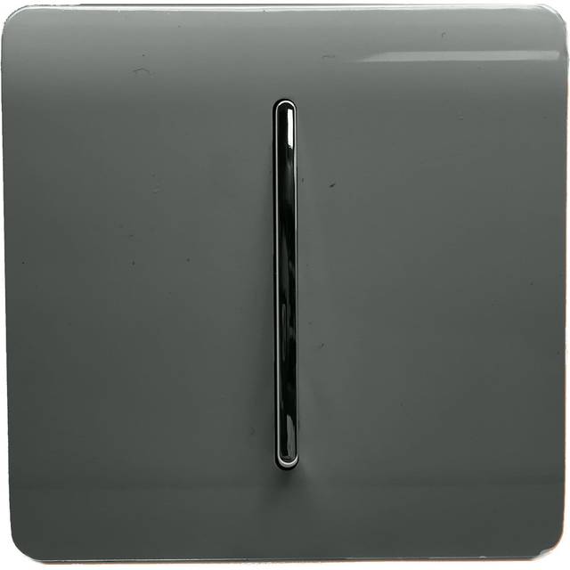Trendi 1 Gang 1 Way Artistic Modern Glossy 10 Amp Rocker Tactile Light Switch Charcoal