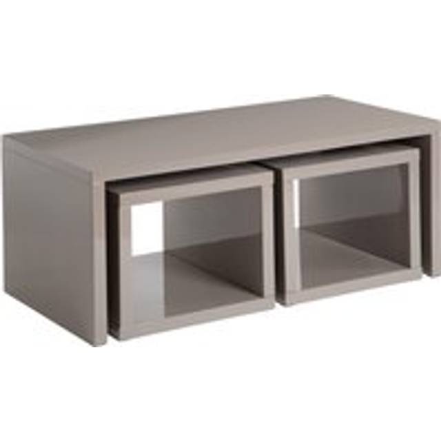 Premier Housewares - Interiors by Premier Coffee Table with Space-Saving Nesting Tables, Dark Grey Coffee Tables, Contemporary Wooden Coffee Table Set