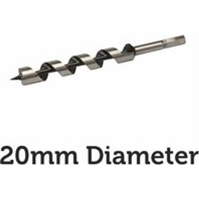 20mm x 235mm Long Hardened Steel Auger Drill Bit Hex Shank Shaft Woodwork Timber - Metallics - One Size