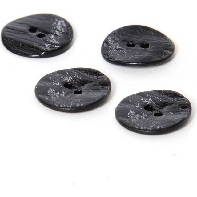 Hemline Round Shell Buttons Black