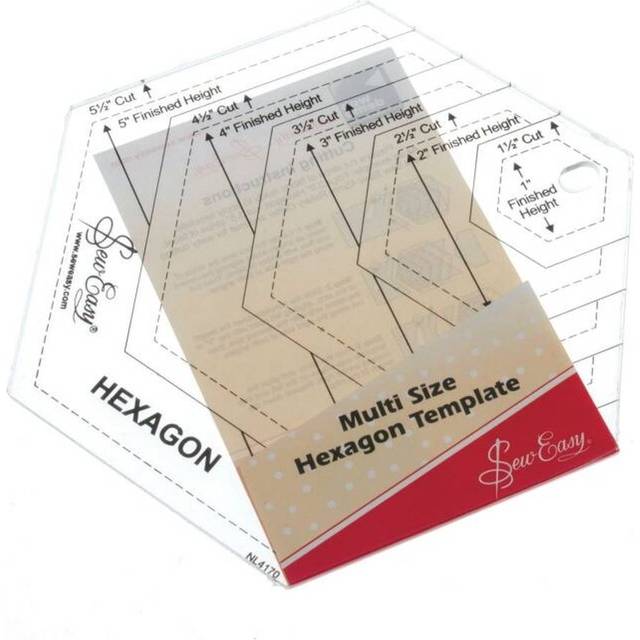Sew easy hexagon 1.5 to 5.5 inch cut patchwork quilting template