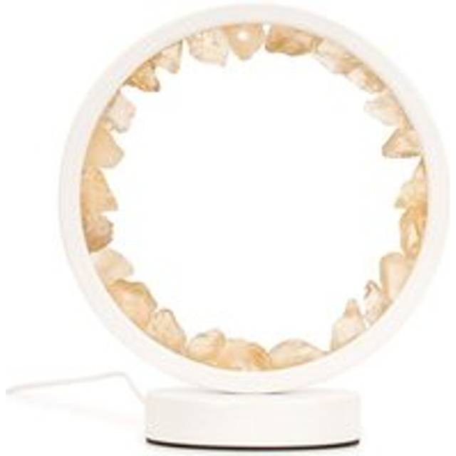 Natural Crystal Halo Design Wellness Table Lamp Raw Stone Healing Light - Citrine - White - One Size