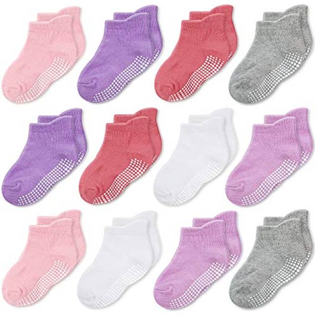 Baby non-slip baby socks toddler socks with grippers ankle style cozyway