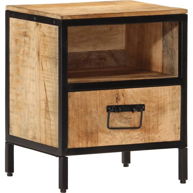 vidaXL Bedside Cabinet 40x35x50 cm Solid Wood Mango - Brown