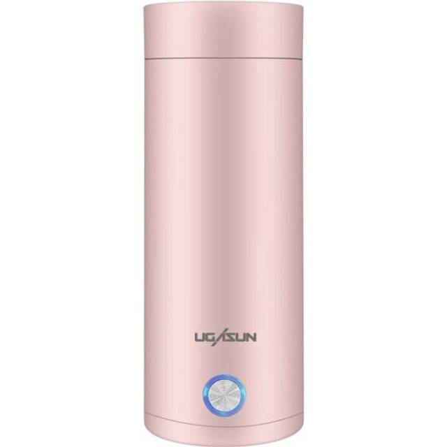 (PINK, UK) Portable Electric Kettle Thermal Cup Coffee Travel Water Boiler Temperature Control