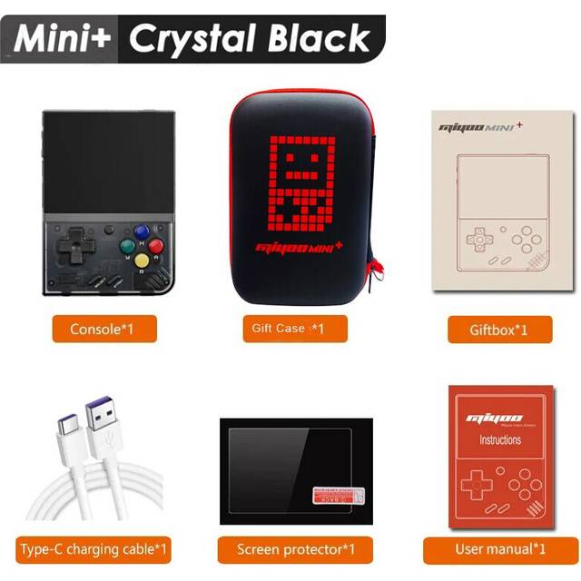(Black T) 2023  Mini Plus Portable Retro Handheld Game Console 3.5-inch IPS HD Screen