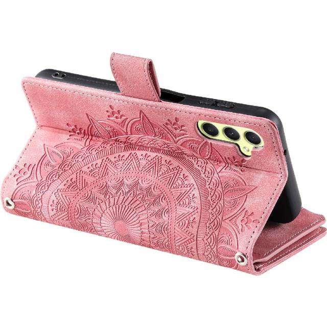 (Pink) Case For Samsung Galaxy S24 Plus 5G With Red Vertical Stripes Microfibre Lining Inside Carbon Fibre PU Spliced With Fine Grain PU High Quality