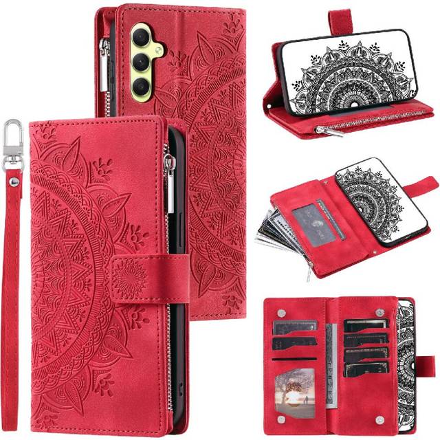 (Red) Case For Samsung Galaxy S24 Plus 5G With Red Vertical Stripes Microfibre Lining Inside Carbon Fibre PU Spliced With Fine Grain PU High Quality 2