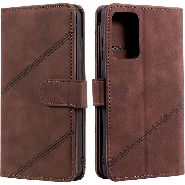 (Brown) Case For Samsung Galaxy A52S 4G/5G Card Holder Kickstand Wallet Flip Folio PU Leather Magnetic Wristband