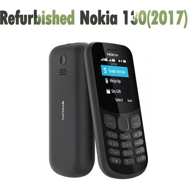 Renoverad Nokia Original Nokia 130 (2017) GSM 900 / 1800 Dual SIM olåst mobiltelefon Simple Set röd