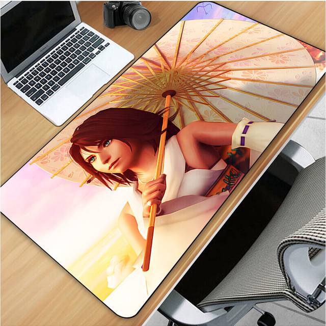 (a-LMP-014 290x250x2mm) Final Fantasy Mousepad Sexy Tifa HD Printing Computer Lock Edge Keyboard Mat PC Desk Pad Large Mouse Pad Gaming Accessories Gi