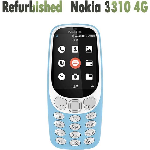 (blue, Simple set) Refurbished Nokia Original Nokia 3310(4g) Lte 2018 Mobile Phone