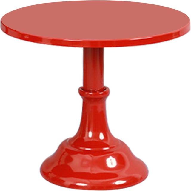 Metal Iron Cake Stand Round Pedestal Dessert Holder Cupcake Display Rack Bakeware for Birthday Wedding Party (Red M)