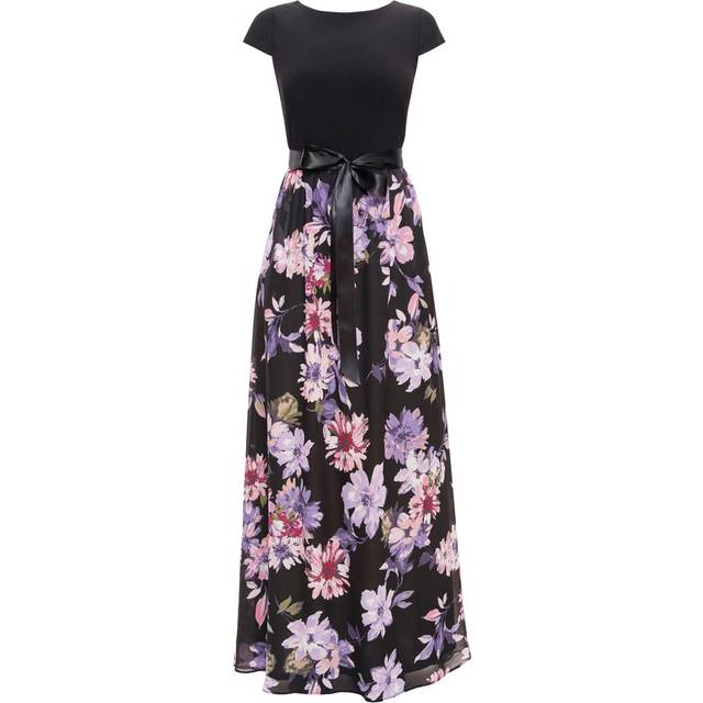 Gina Bacconi Womens Auburn Chiffon And Jersey Maxi Dress - Black - Size 12 UK