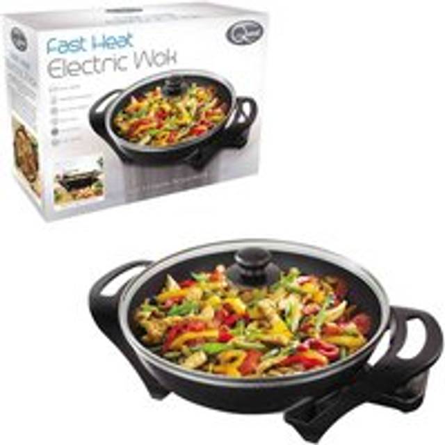 Quest Black Electric Non-Stick Wok 1500W - 47 x 16 x 34cm