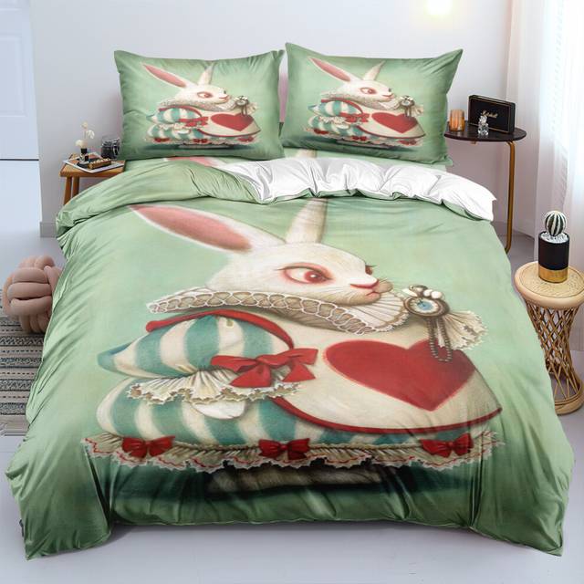 (Style 05, Single(135X200CM/2PCS)) Easter Bunny Bedding Single Double Duvet Cover UK