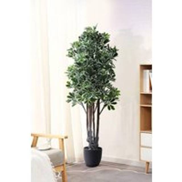 Artificial Schefflera Arboricola Tree Decorative Potted Plant - Green - One Size