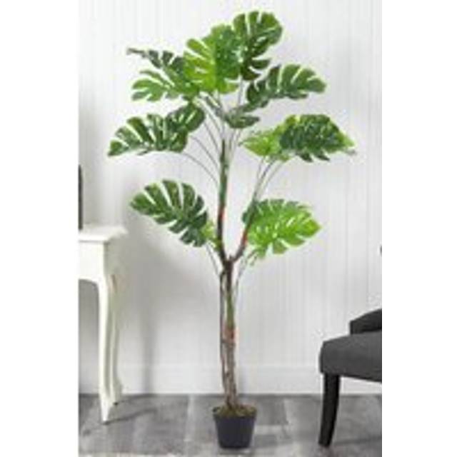 Artificial Monstera Deliciosa Decorative Potted Plant - Green - Medium