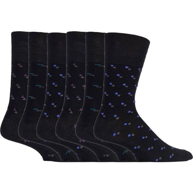 (6-11 UK, SOMRM03) Sock Shop Gentle Grip - 6 Pairs Mens Non Elastic Bamboo Socks