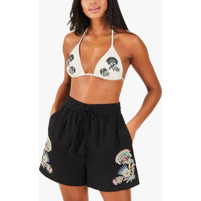 Accessorize Embroidered Shorts - Black