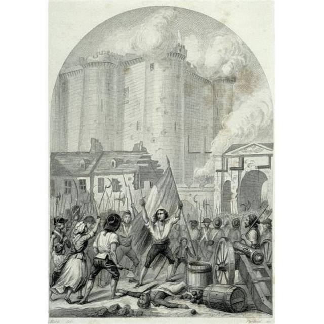 French Revolution Storming of the Bastille In Paris 14 July 1789 Poster Print, 24 x 34