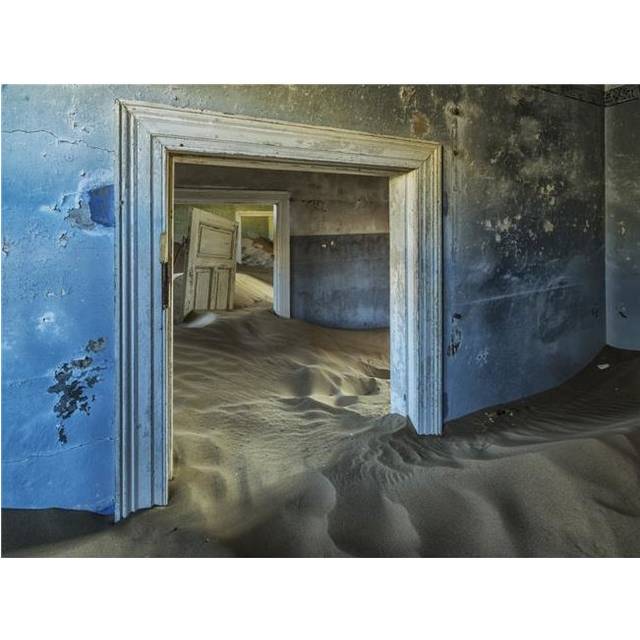 Drifting Sand Fills The Rooms of A Colourful Abandoned House - Kolmanskop Namibia Poster Print - 36 x 26 in. - Large