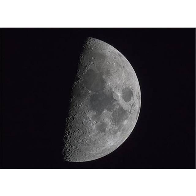 Half of The Moon Illuminated in a Dark Sky Poster Print by John Short, 36 x 26 - Large