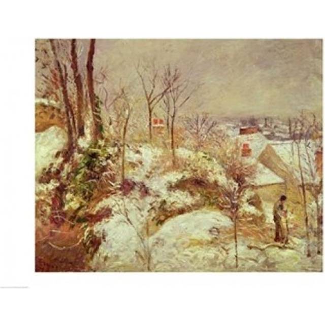 Snow Scene Poster Print by Camille Pissarro - 36 x 24 in. - Large