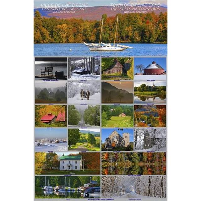 Composite of Photographs From Various Seasons in The Town of Brome Lake in The Eastern Townships 2 Poster Print - 24 x 38 in. - Large