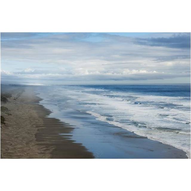 Waves Crashing Along A Beach - Oregon United States of America Poster Print - 38 x 24 in. - Large