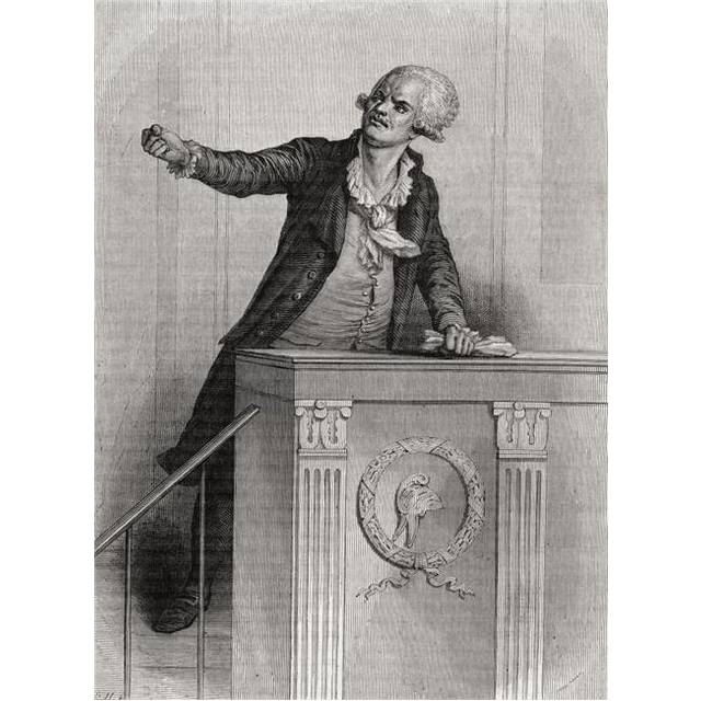 Georges Danton 1759-1794 French Revolutionary Leader Engraved by Pannemaker Poster Print, Large - 26 x 34