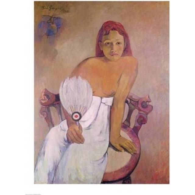 Girl with Fan 1902 Poster Print by Paul Gauguin - 24 x 36 in. - Large