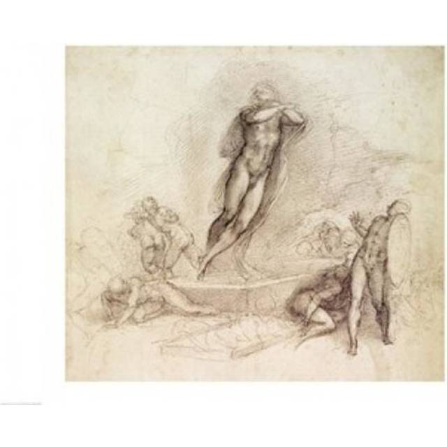 Study for An Ascension Poster Print by Michelangelo Buonarroti - 36 x 24 in. - Large