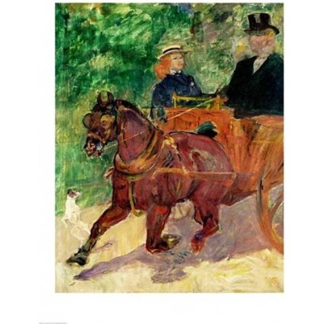 Cob Harnessed To A Cart 1900 Poster Print by Henri De Toulouse-Lautrec - 24 x 36 in. - Large