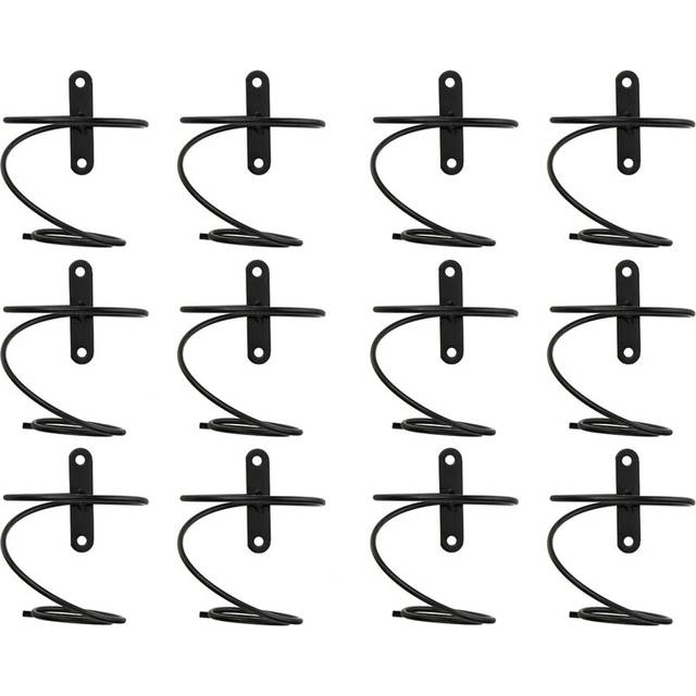 Pack of 12 Wall Mounted Wine Racks - Red Wine Bottle Display Holder with Screws, Metal Hanging Wine Rack Organizer