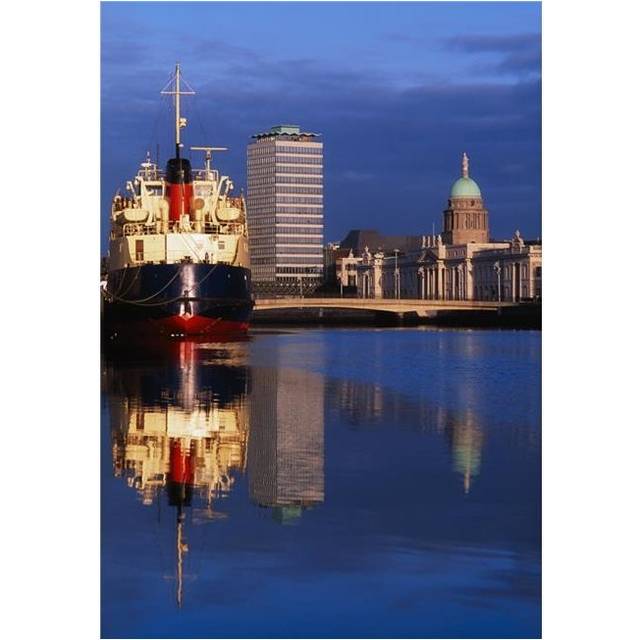 Guinness Boat Custom House Liberty Hall Dublin Co Dublin Ireland Poster Print by The Irish Image Collection, 24 x 36 - Large
