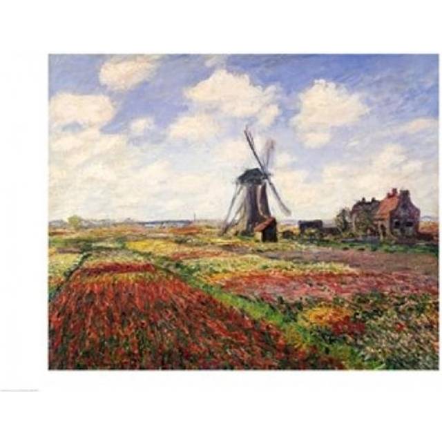 Tulip Fields with The Rijnsburg Windmill 1886 Poster Print by Claude Monet - 36 x 24 in. - Large