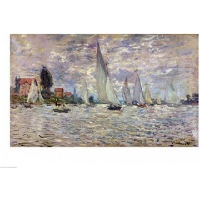 The Boats Or Regatta at Argenteuil C.1874 Poster Print by Claude Monet - 36 x 24 in. - Large