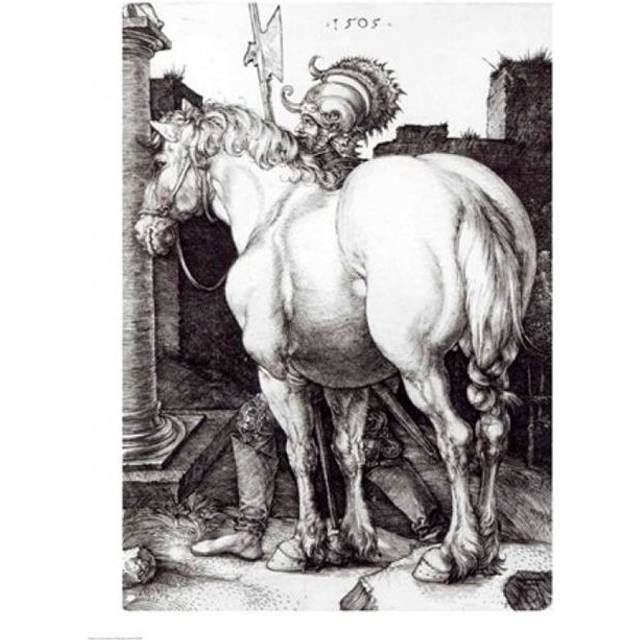 The Large Horse 1509 Poster Print by Albrecht Durer - 24 x 36 in. - Large