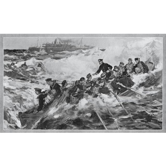 The Rescue of the Princess Royal & Her Family From the Book the Year 1912 Illustrated Published London 1913 Poster Print, 36 x 22