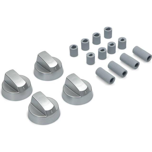BEKO Chrome Oven Knob Silver Gas Hob Cooker Universal Switch Knobs + Adaptors