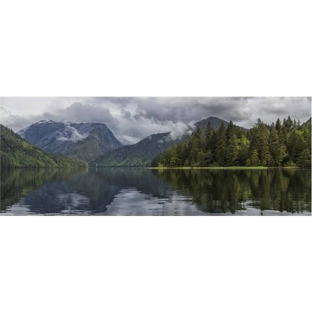 Panoramic View Looking Into The Estuary of The Khutzeymateen Grizzly Bear Sanctuary - British Columbia Canada Poster Print - 44 x 18 in. - Large