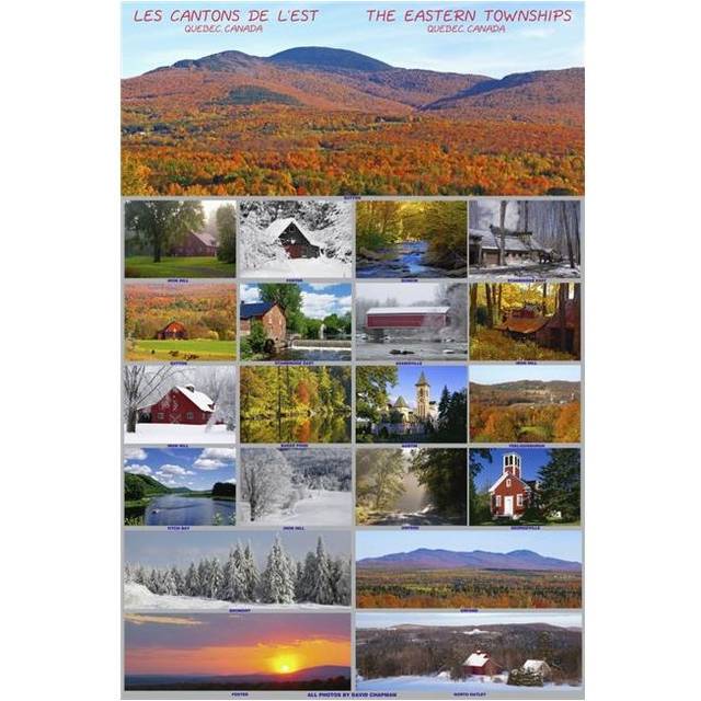 Composite of Photographs From Various Seasons in The Eastern Townships - Quebec Canada Poster Print - 24 x 38 in. - Large
