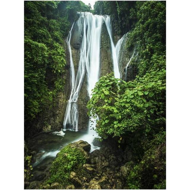 A Waterfall & Lush Foliage - Tanna Island Vanuatu Poster Print - 26 x 34 in. - Large