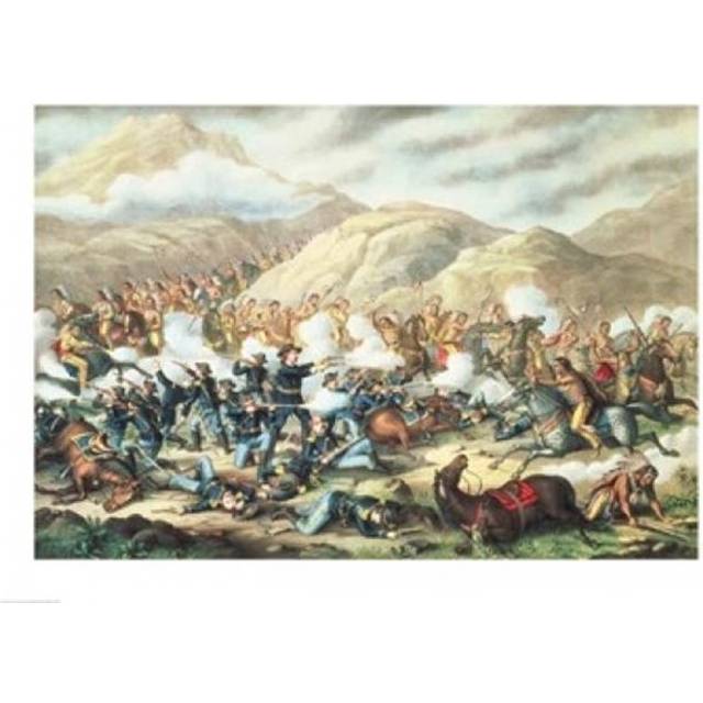 The Battle of Little Big Horn June 25th 1876 Poster Print - 36 x 24 in. - Large
