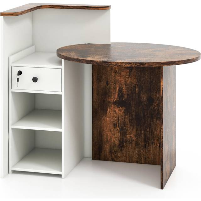 Reception Desk Front Computer Table Space Saving Corner Writing Desk
