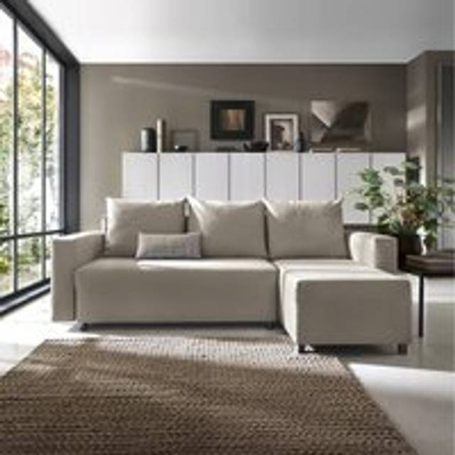 Oslo Reversible Corner Sofa Bed in Sand - Khaki - One Size