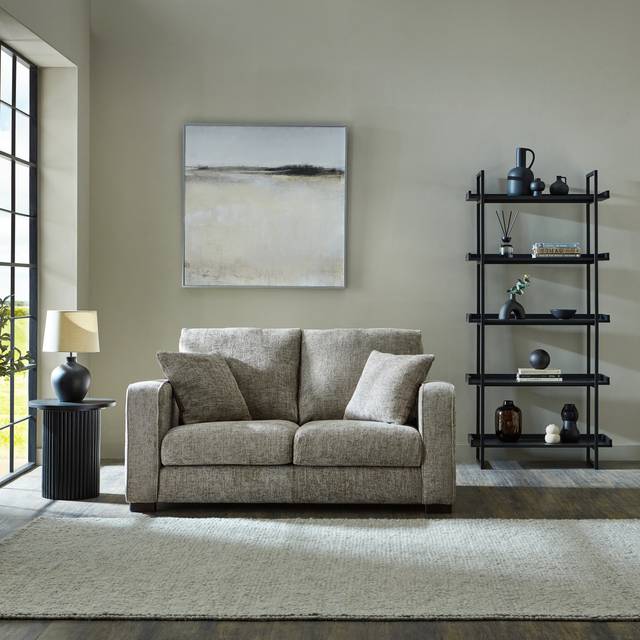 Carson Deep Sit Chunky Chenille 2 Seater Sofa - Chunky Chenille White Sand