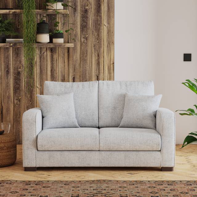 Carson Deep Sit Chunky Chenille 2 Seater Sofa - Chunky Chenille Silver