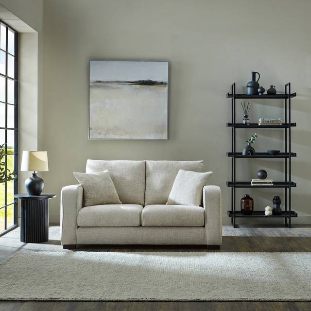 Carson Deep Sit Chunky Chenille 2 Seater Sofa - Chunky Chenille Mushroom